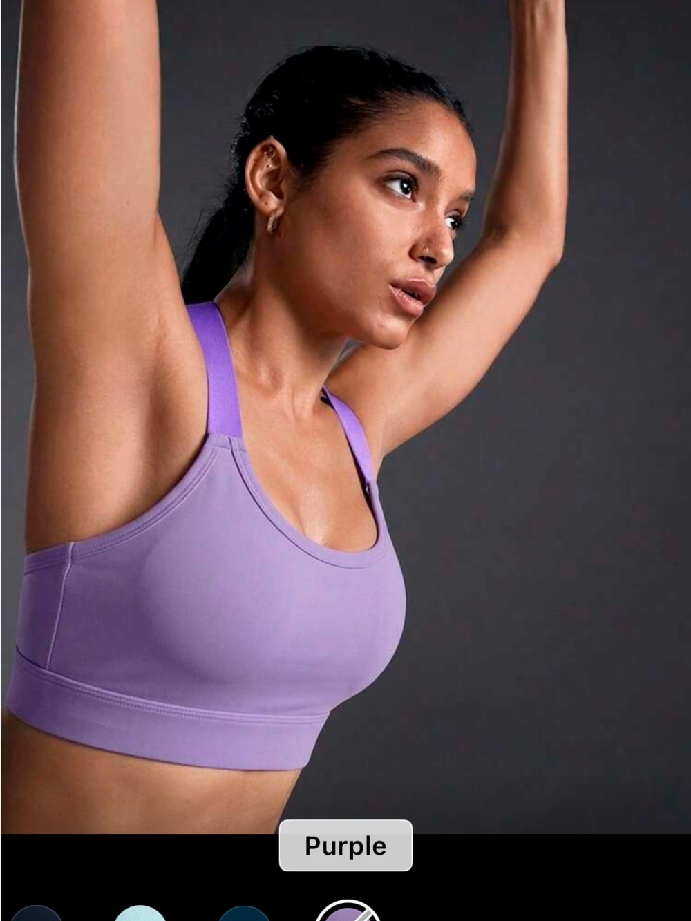 2 Powerista sports bras in purple & bold plum